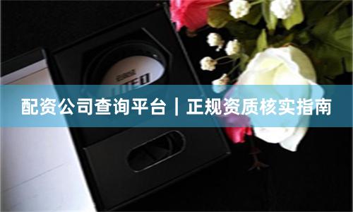 配资公司查询平台｜正规资质核实指南